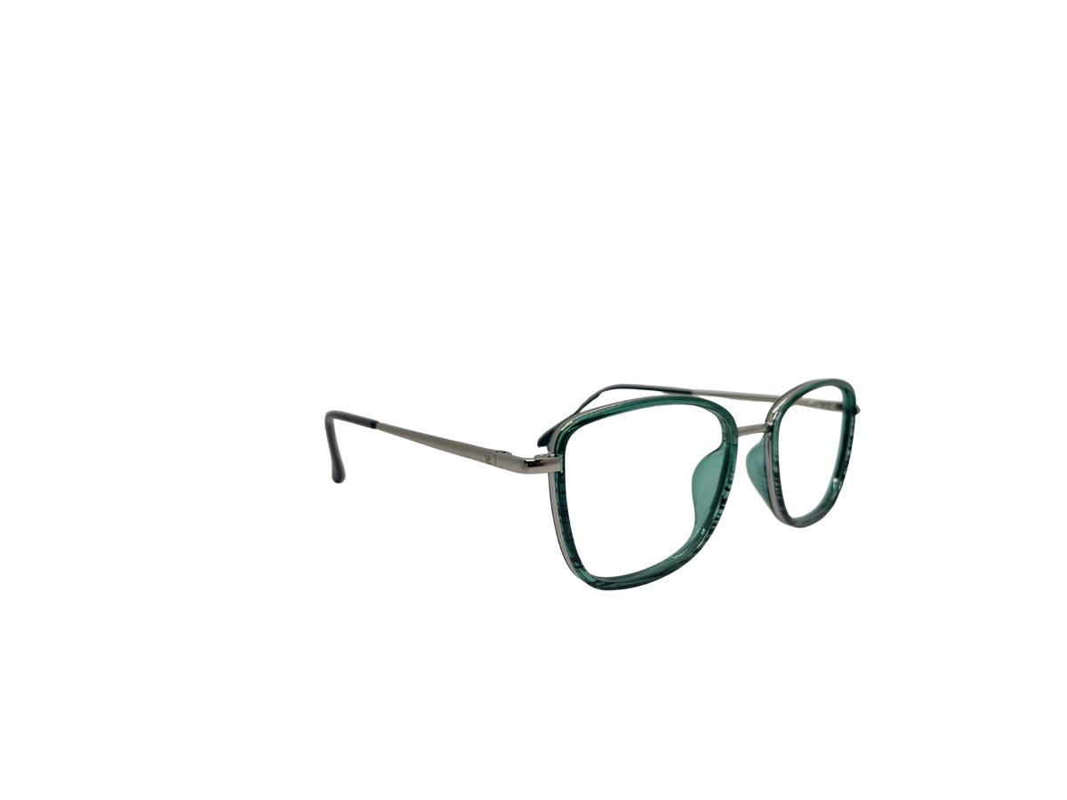 Vidaestilio Forest Lite – Green & Silver Square Eyeglasses