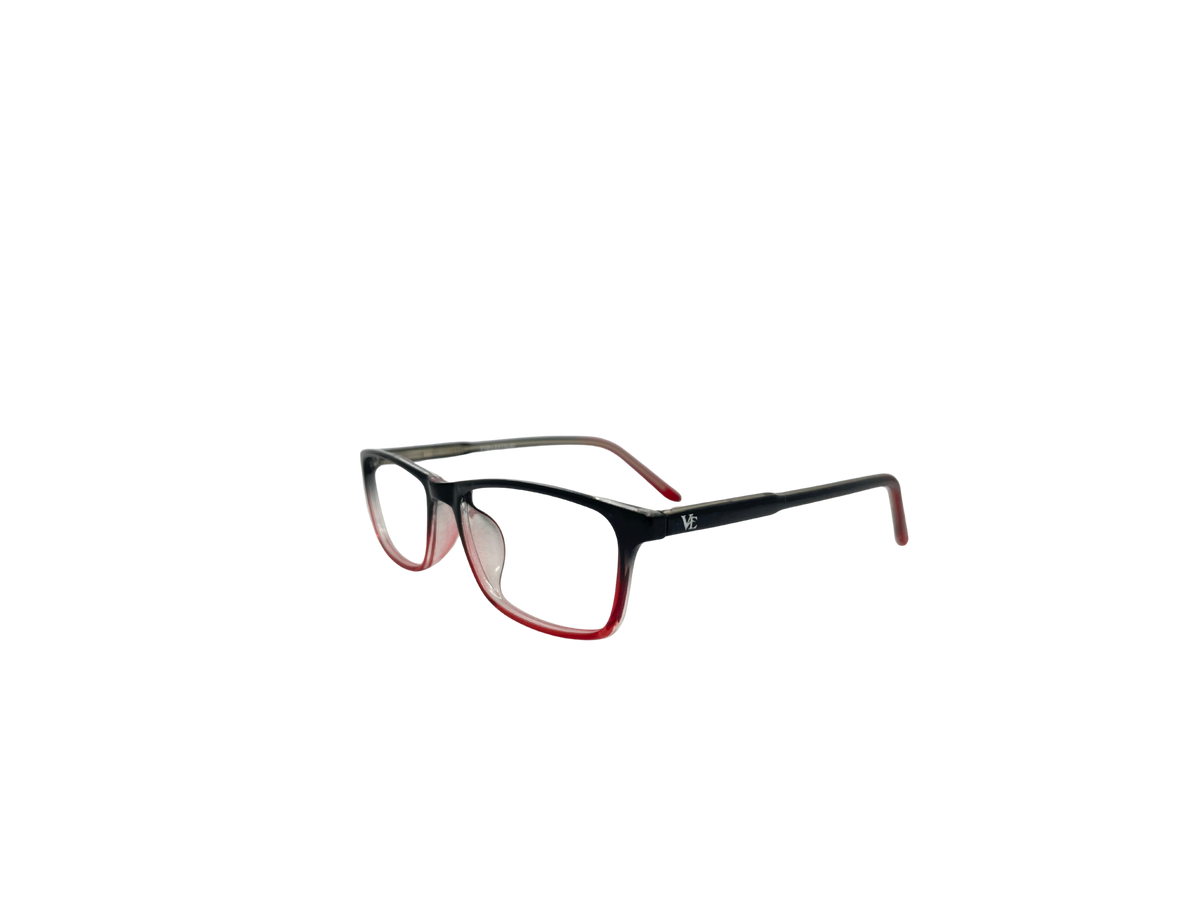 Vidaestilio Crimson Edge – Black Red Rectangle Eyeglasses
