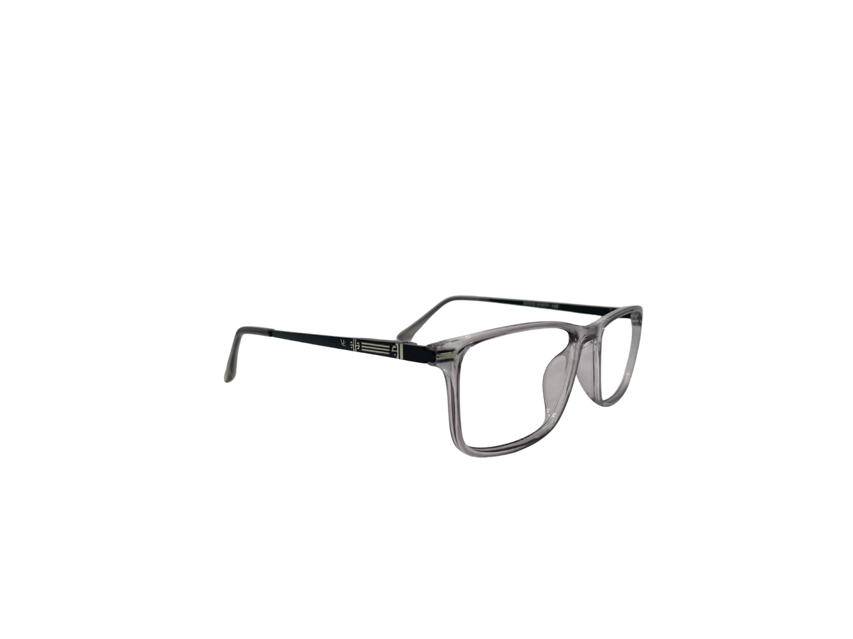 Vidaestilio Nexa Clear – Crystal Grey & Black Rectangle Eyeglasses
