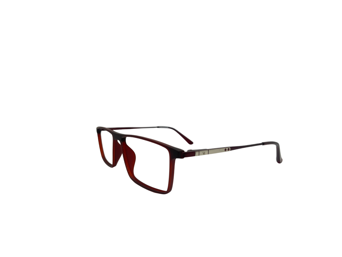 Vidaestilio Crimson Edge – Maroon Rectangle Eyeglasses
