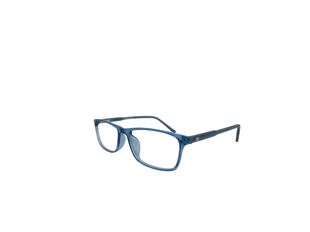 Vidaestilio Ocean Clear – Translucent Blue Rectangle Eyeglasses