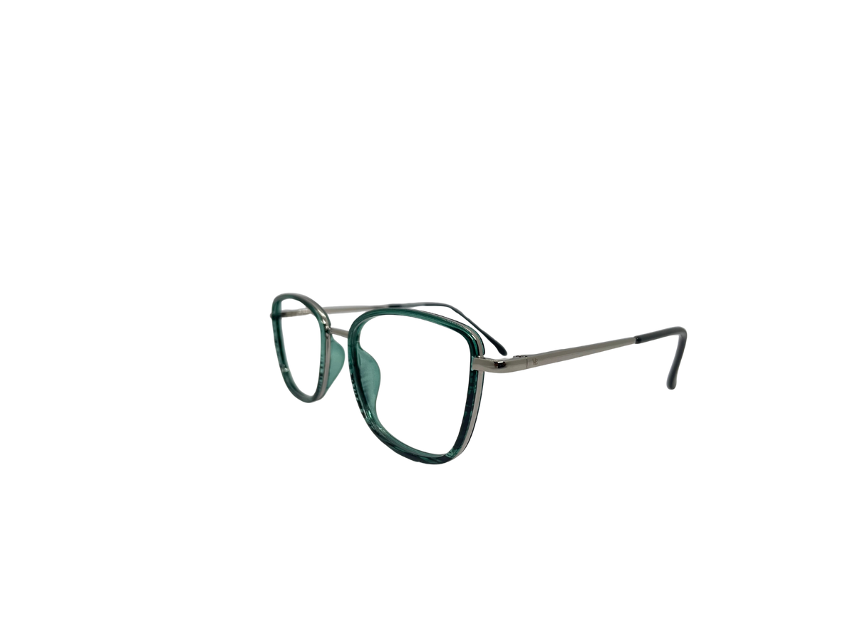 Vidaestilio Forest Lite – Green & Silver Square Eyeglasses