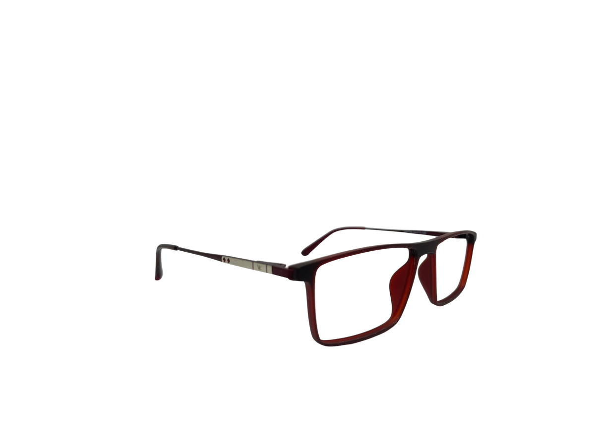 Vidaestilio Crimson Edge – Maroon Rectangle Eyeglasses