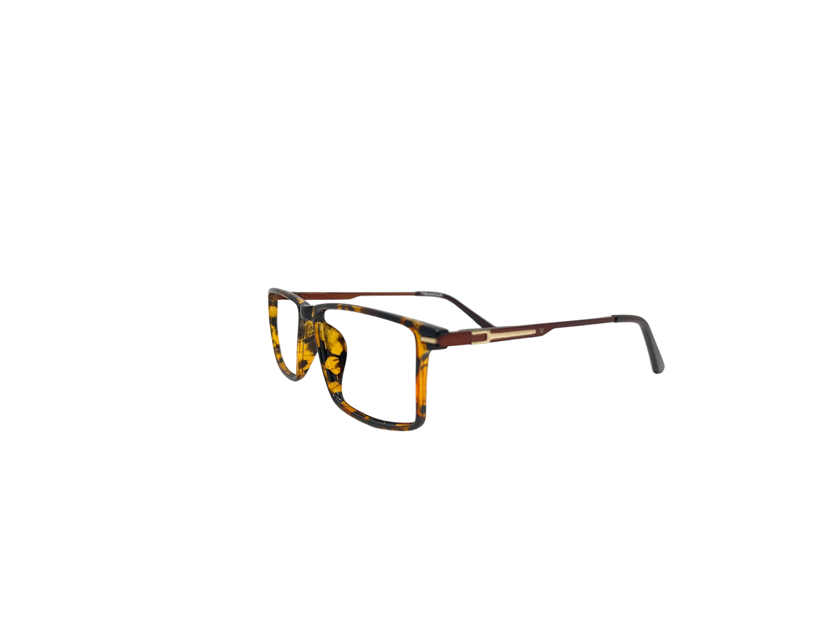 Vidaestilio Amber Classic – Tortoise Brown Rectangle Metal Eyeglasses