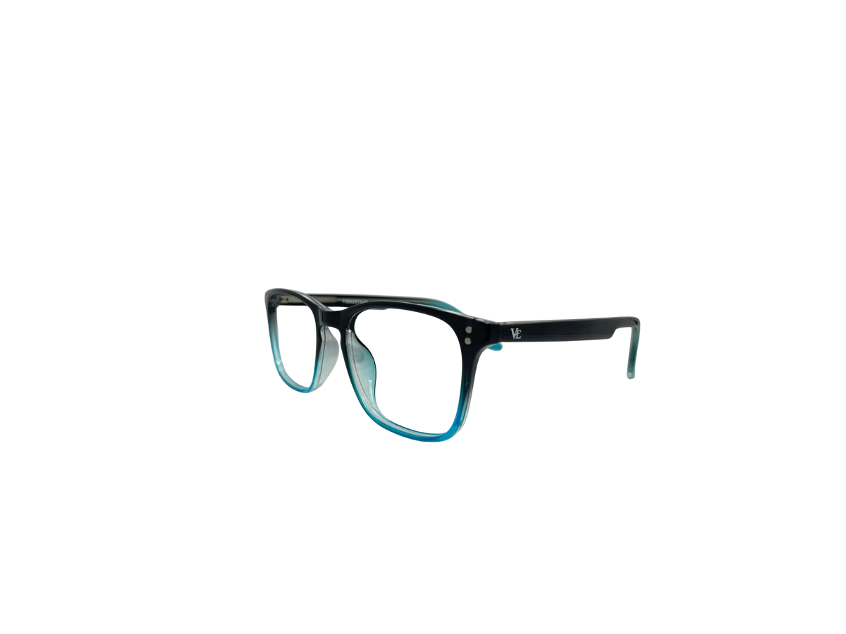 Vidaestilio Ocean Fade – Black Teal Square Eyeglasses