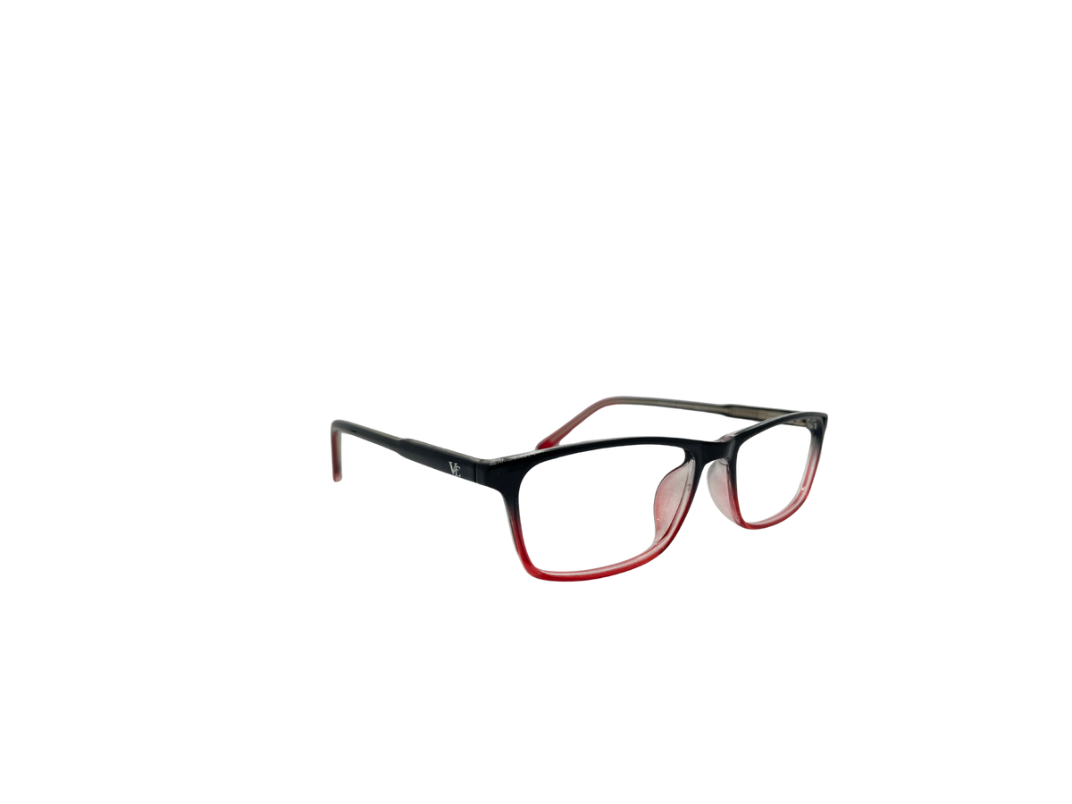 Vidaestilio Crimson Edge – Black Red Rectangle Eyeglasses