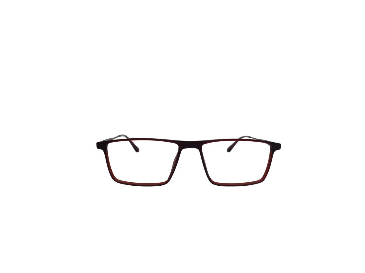 Vidaestilio Crimson Edge – Maroon Rectangle Eyeglasses