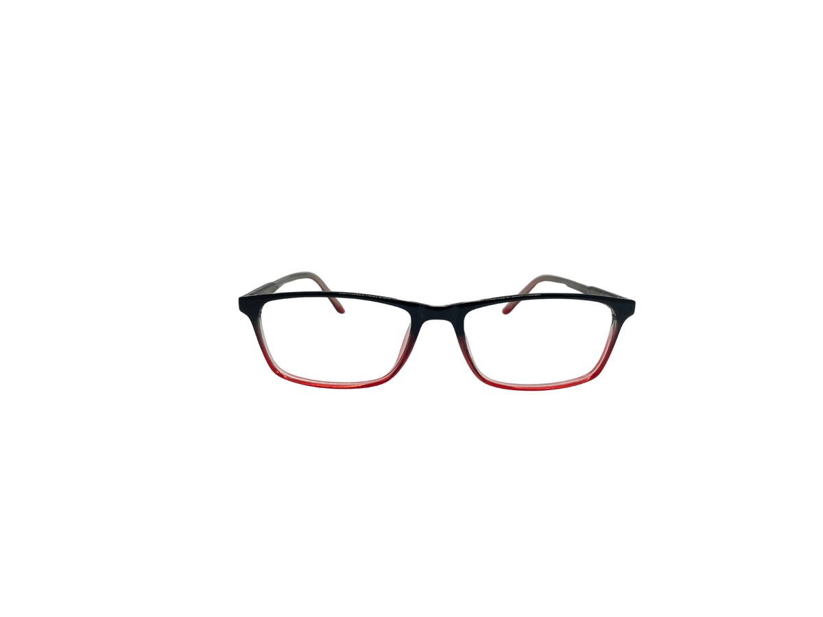 Vidaestilio Crimson Edge – Black Red Rectangle Eyeglasses