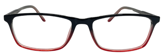 Vidaestilio Crimson Edge – Black Red Rectangle Eyeglasses