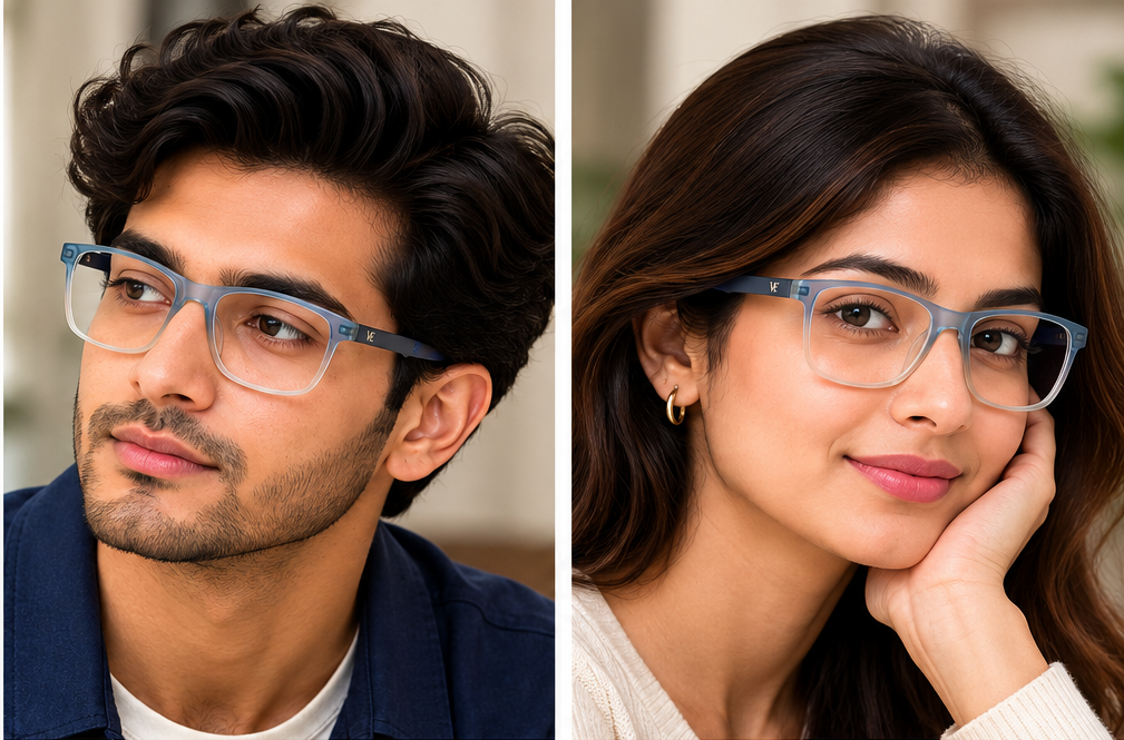 Vidaestilio Ocean Drift – Blue Fade Rectangular Eyeglasses