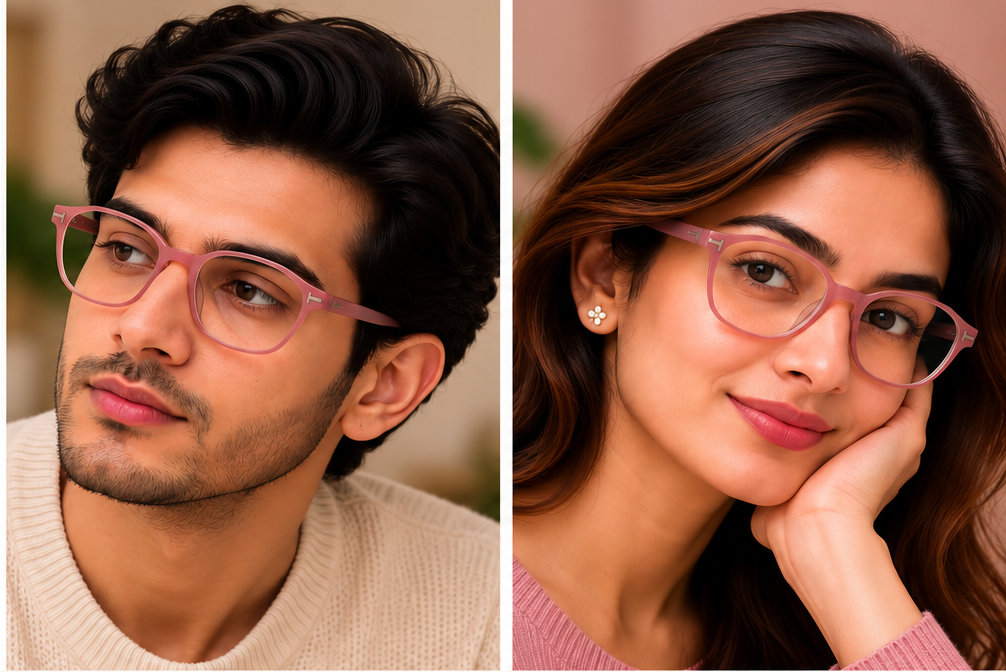 Vidaestilio Blush Rose – Dusty Pink Square Eyeglasses