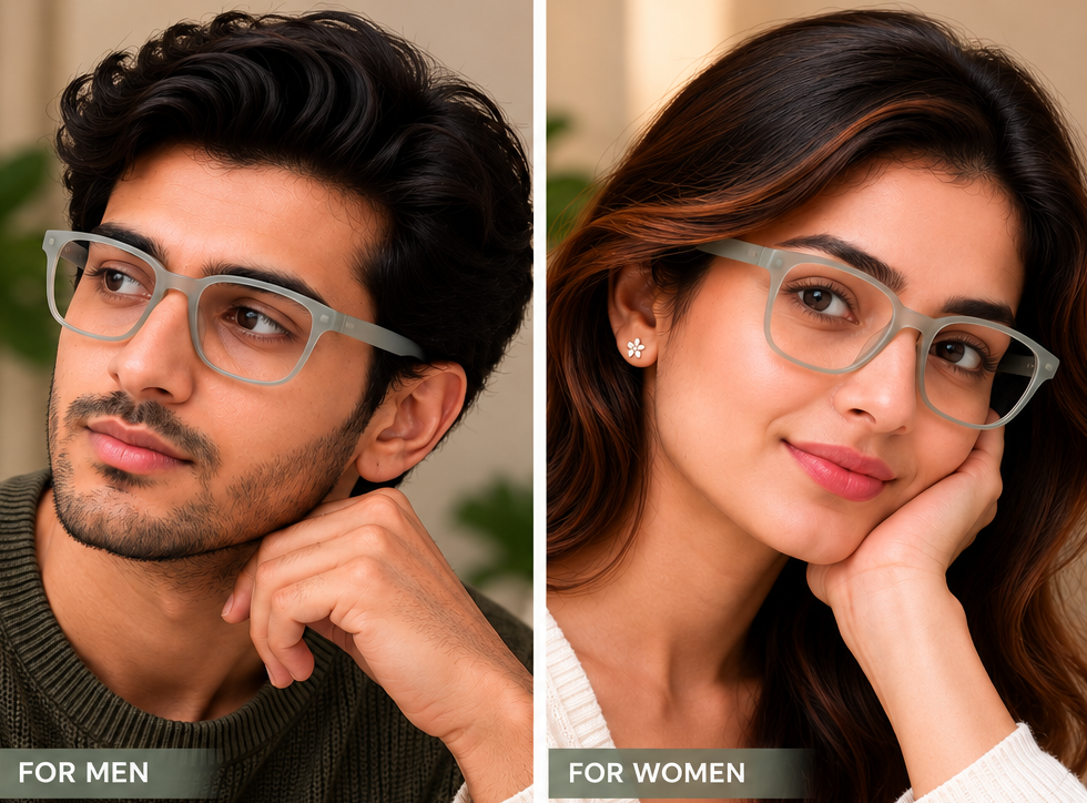 Vidaestilio Sage Grey – Transparent Grey Square Eyeglasses