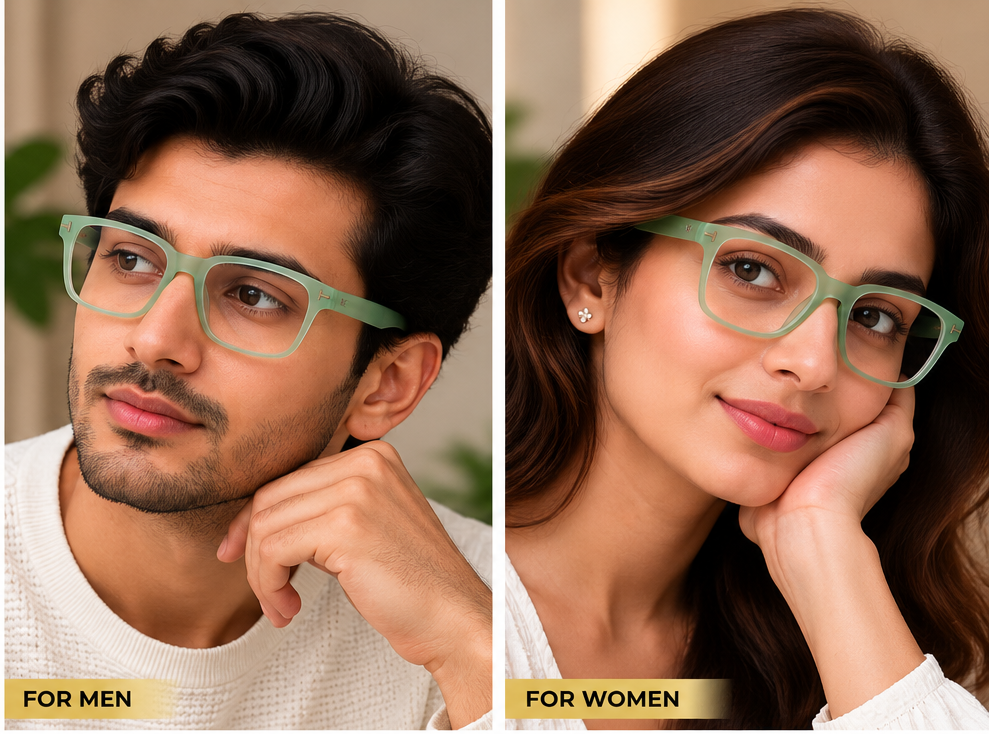 Vidaestilio Sage Mist – Transparent Mint Green Square Eyeglasses