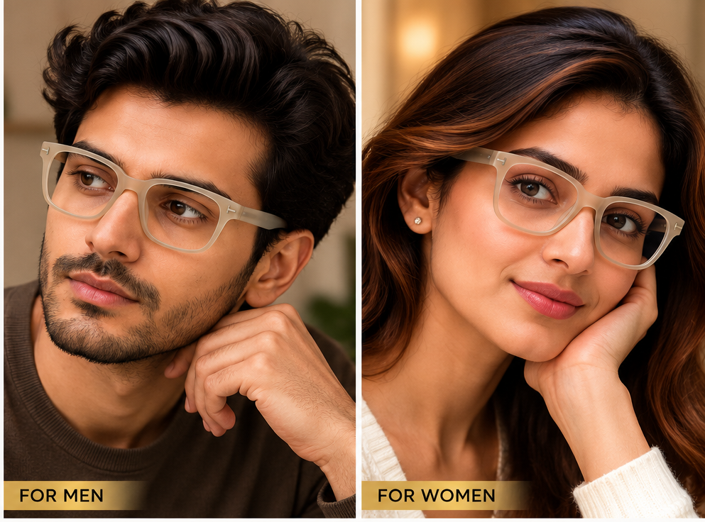 Vidaestilio Sand Beige – Square Eyeglasses