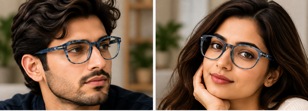 Vidaestilio Sapphire Mist – Sapphire Blue Soft Square Eyeglasses