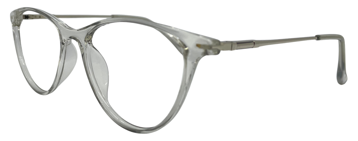 Vidaestilio Crystal Mist – Transparent Cat-Eye Eyeglasses