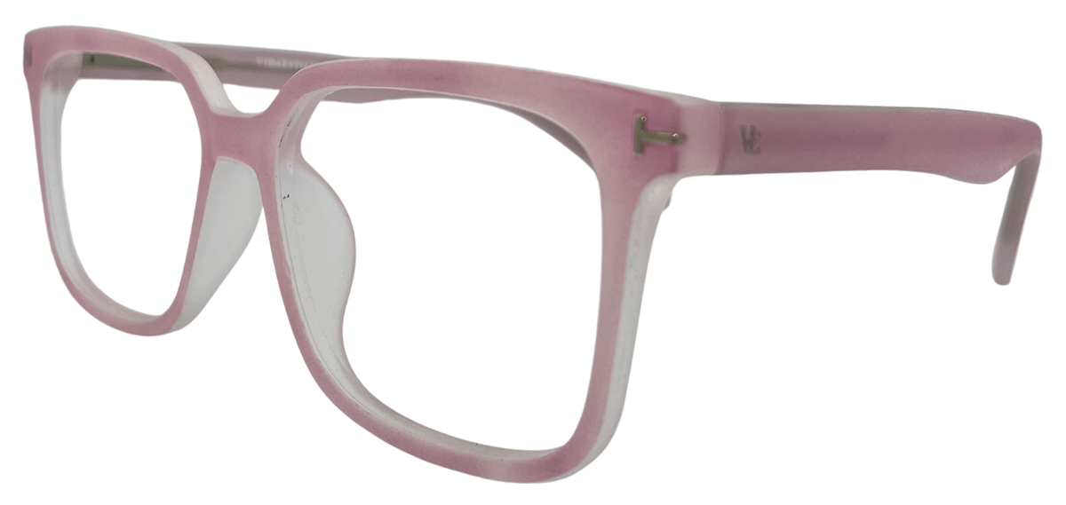 Vidaestilio Blush Mist – Matte Pink Square Eyeglasses