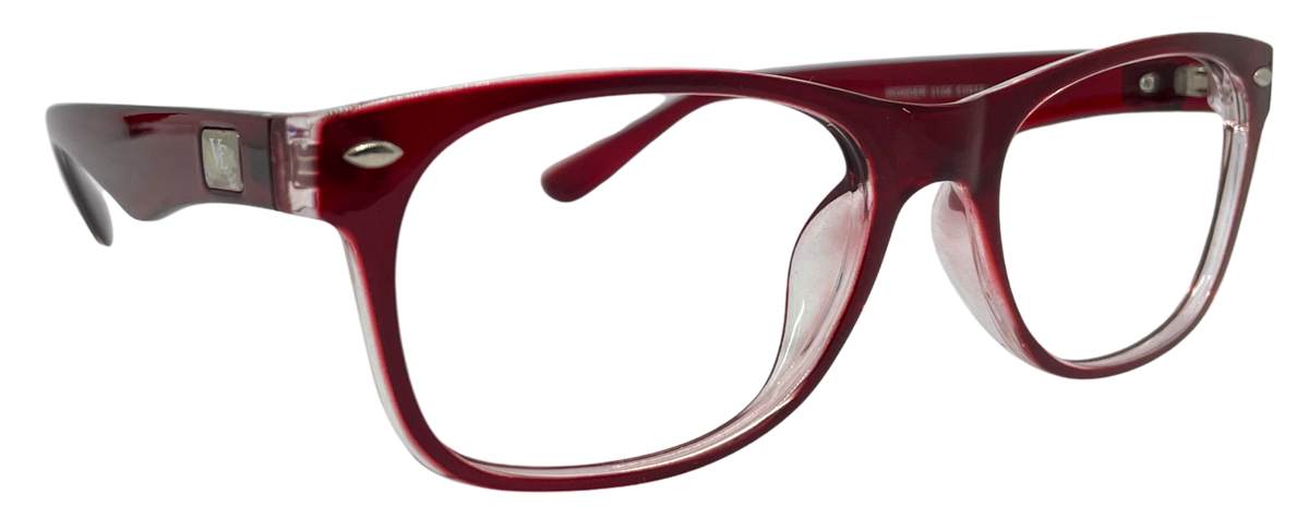 Vidaestilio Ruby Blush – Translucent Maroon Square Eyeglasses