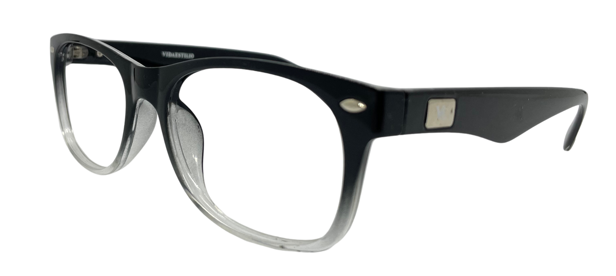 Vidaestilio Onyx Fade – Black Crystal Square Eyeglasses