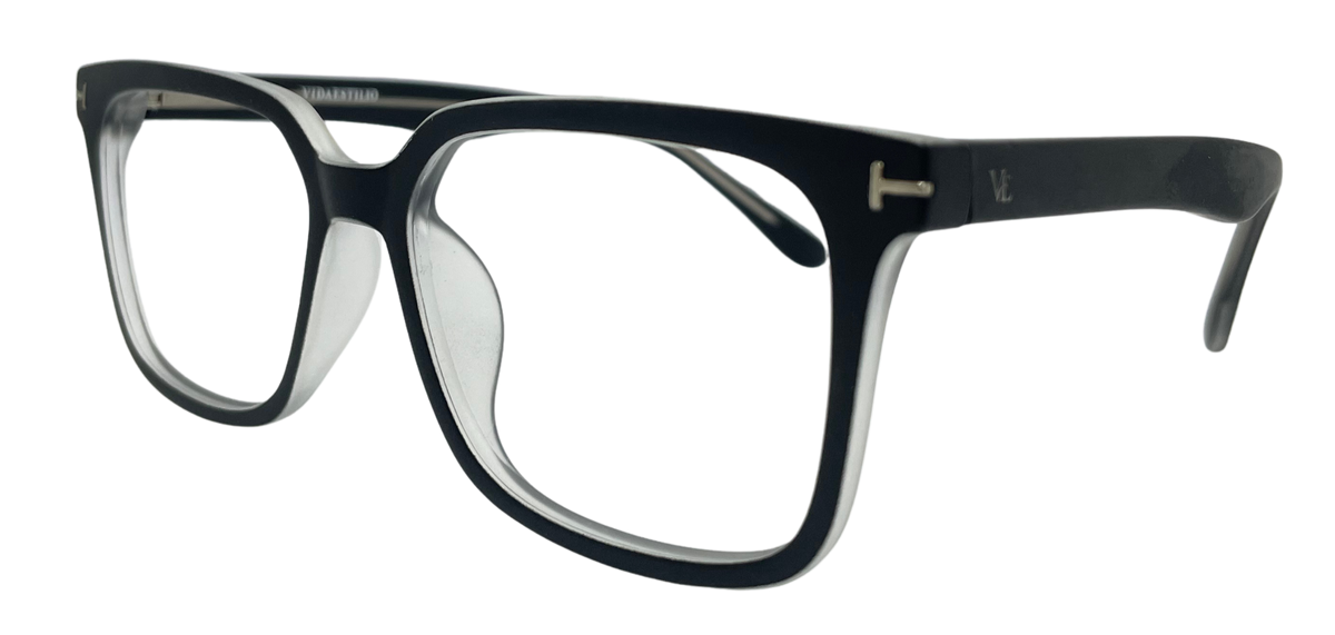 Vidaestilio Shadow Black – Full Black Square Eyeglasses