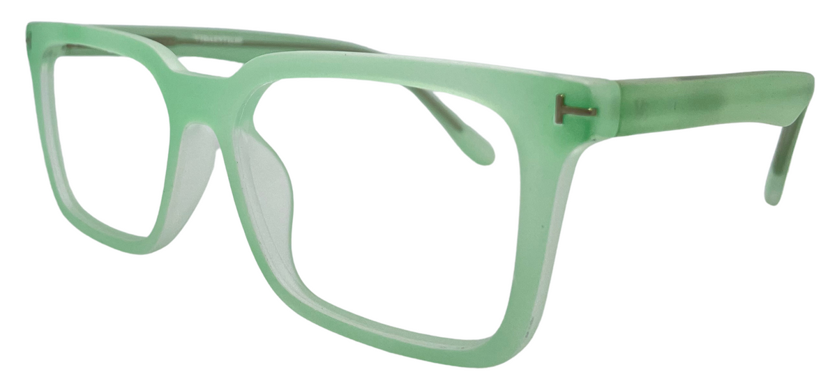 Vidaestilio Sage Mist – Transparent Mint Green Square Eyeglasses