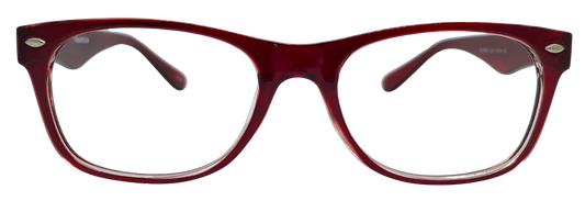 Vidaestilio Ruby Blush – Translucent Maroon Square Eyeglasses
