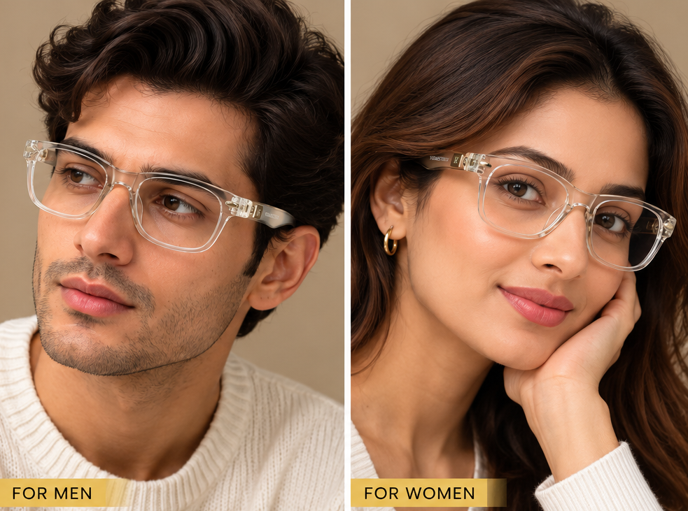 Vidaestilio Crystal – Transparent Square Eyeglasses