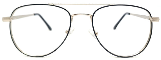 VE Silver With Front Black Aviator Frame for Men & Women