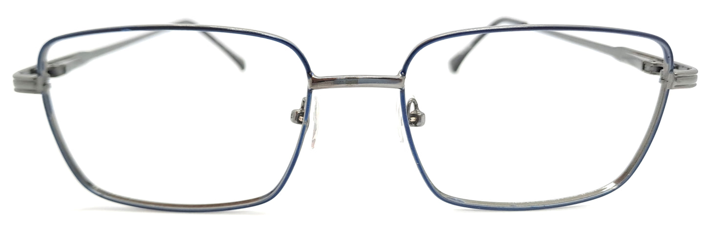 VE Blue & Gunmetal Rectangle Metal Frame for Men & Women