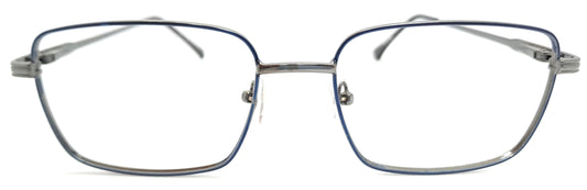 VE Blue & Gunmetal Rectangle Metal Frame for Men & Women