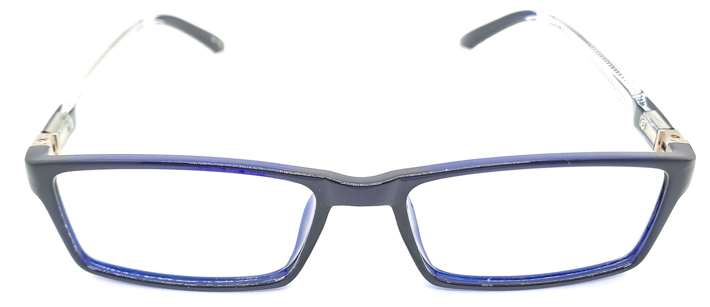 VE Transparent Blue Rectangle Frame for Men & Women