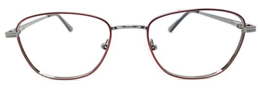VE Maroon & Gunmetal Oval Metal Frame for Men & Women