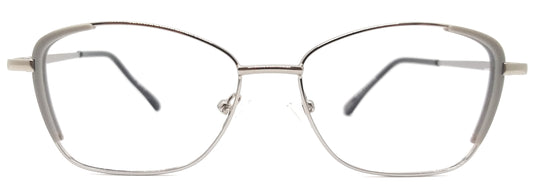 VE Silver & Grey Cat Eye Metal Frame for Men & Women