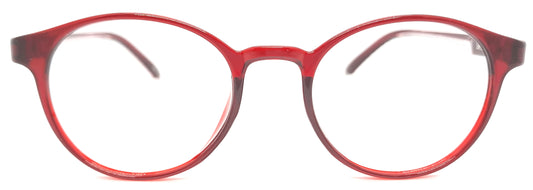 VE Transparent Red Round Frame for Men & Women