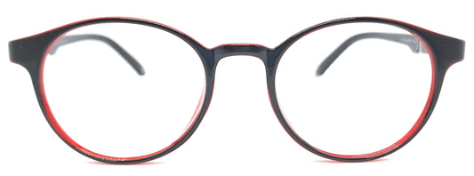 VE Black & Red Round Frame for Men & Women