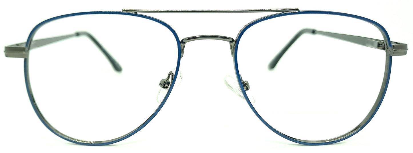 VE Gunmetal with Front Blue Aviator Frame for Men & Women