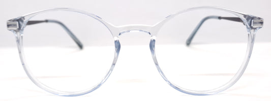 VE Transparent Blue Round Frame for Men & Women