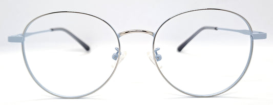 GA Sky Blue Round Metal Frame for Men & Women