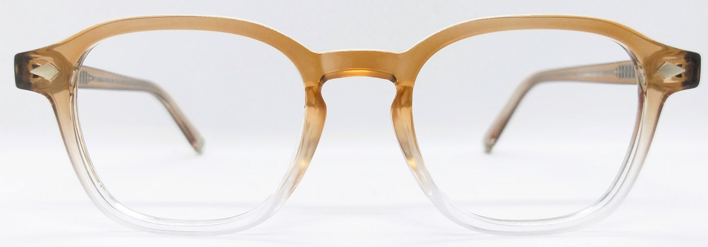VE Target Orange & White Transparent Square Frame for Men & Women