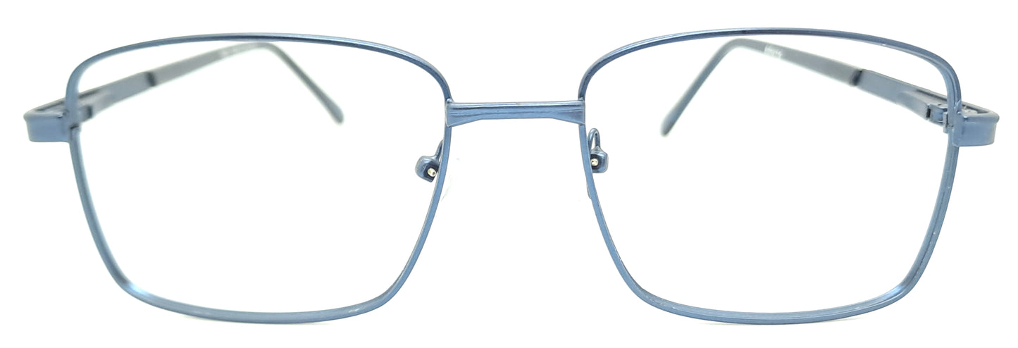 VE Blue Rectangle Metal Frame for Men & Women
