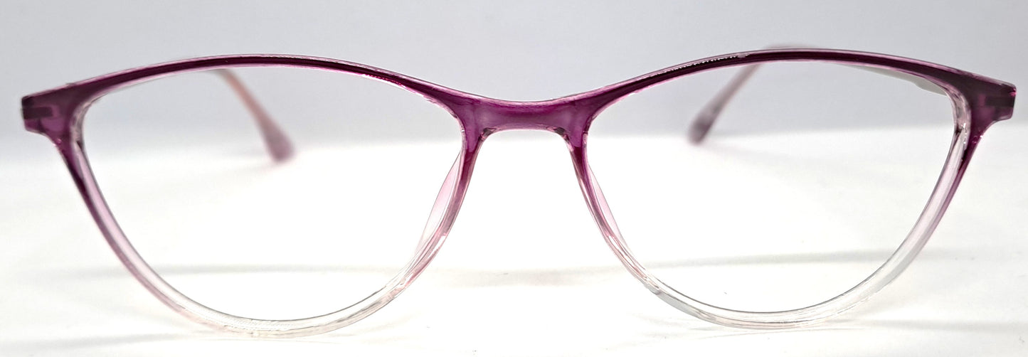 VE Purple & Transparent Cat Eye Frame for Men & Women