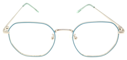 VE Teal Blue Geometry Frame for Men & Women