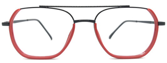 VE Black & Red Square Metal Frame for Men & Women