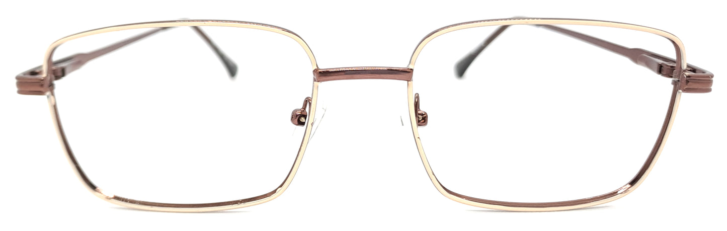 VE White & Brown Rectangle Metal Frame for Men & Women