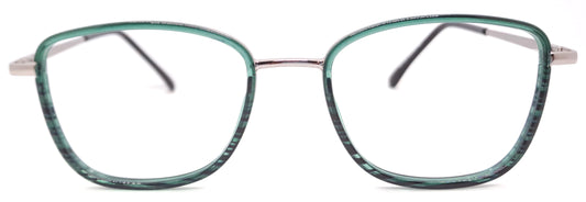 VE Green Rectangle Metal Frame for Men & Women