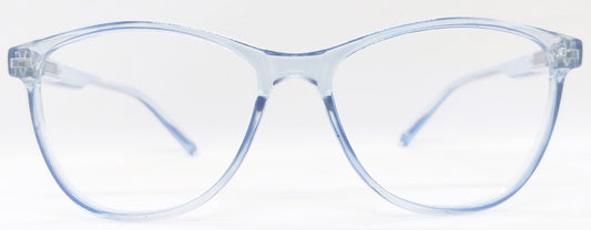VE Transparent Blue Round Frame for Men & Women
