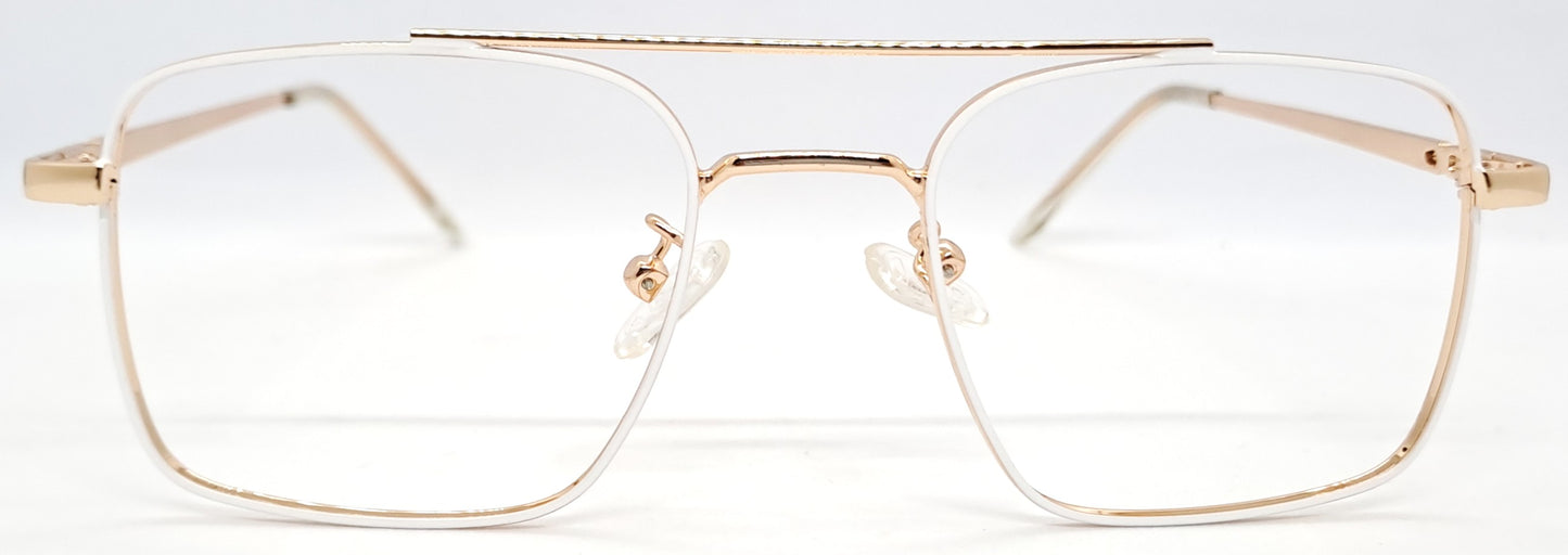 VE White & Gold Square Frame