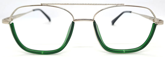 VE Silver & Green Square Frame for Men & Women