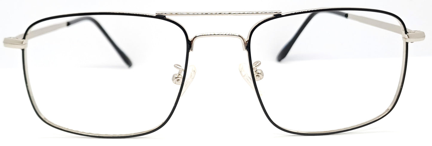 VE Rectangle Silver & Black Frame