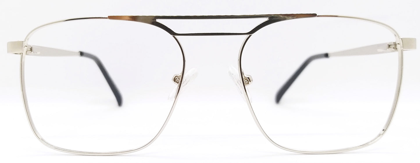VE Square Sliver Metal Frame for Men & Women